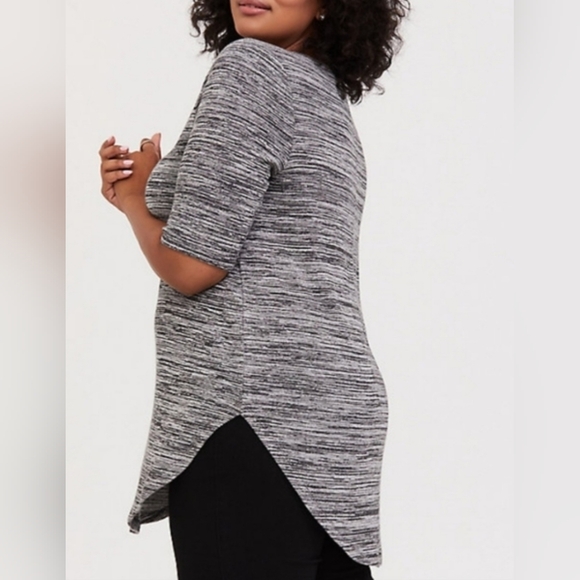 Torrid Grey Marled Hacci Favorite Tunic Tee - Picture 2 of 6